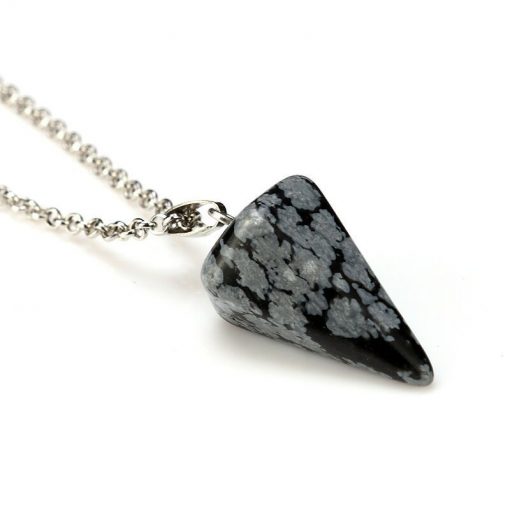 Natural crystal stone pendant necklace hexagonal cone tapered crystal ornaments.  YHY-102