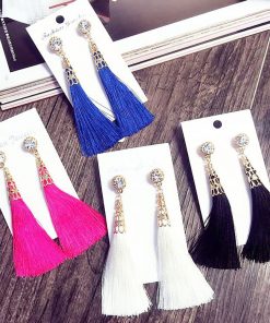 Fashion contrast tassel earrings long bohemian painting oil feather earrings handmade jewelry yhy-059