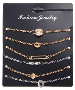 Hot anklet bracelet set simple fashion geometric alloy set jewelry wholesale YHY-096