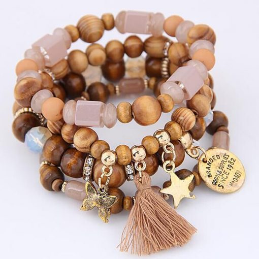 Big jewelry bracelet wholesale Europe and America trend simple tassel stars butterfly wild multi-layer bracelet yhy-073