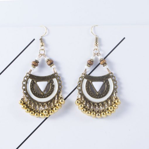 Vintage earrings Europe and America exaggerated Indian style drop oil metal ball earrings female dripping tassel earrings YHY-035