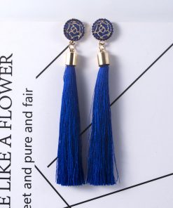 Fashion explosion models exaggerated long temperament rose flower tassel earrings female YHY-043