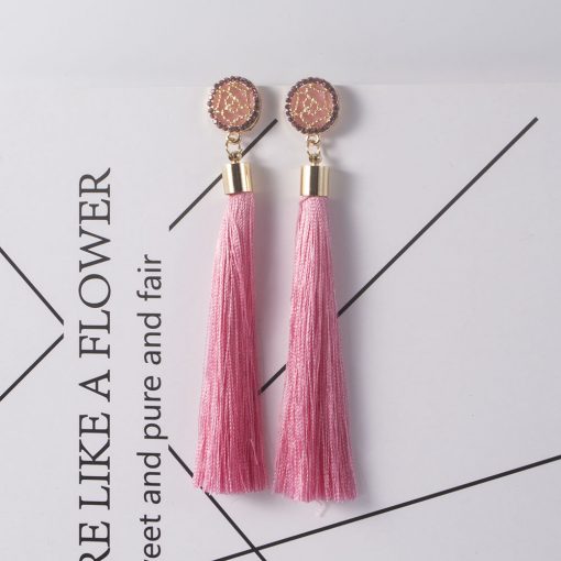 Fashion explosion models exaggerated long temperament rose flower tassel earrings female YHY-043