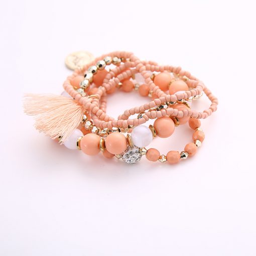 Korean fashion metal gorgeous beauty head coin tassel wild multi-layer temperament bracelet YHY-085