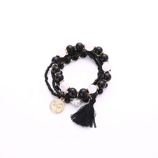 Korean fashion metal gorgeous beauty head coin tassel wild multi-layer temperament bracelet YHY-085