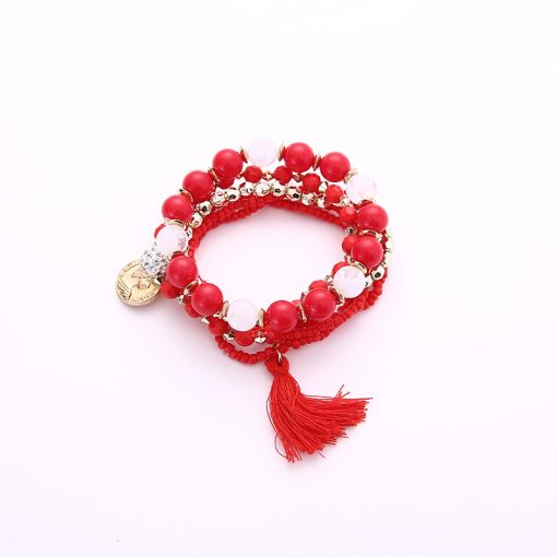 Korean fashion metal gorgeous beauty head coin tassel wild multi-layer temperament bracelet YHY-085