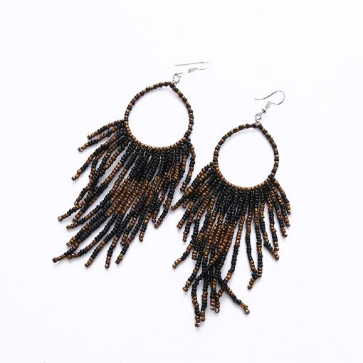 bohemian long tassel earrings handmade beaded pendant earrings wholesale YHY-044