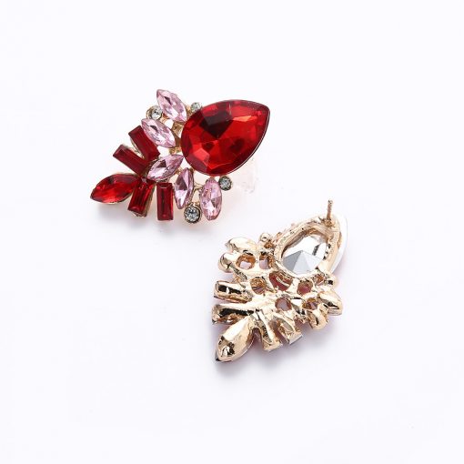 Fashion Gold Shiny Gem Temperament Stud Earrings Fashion Geometry Water Drops Stud Earrings wholesale YHY-049