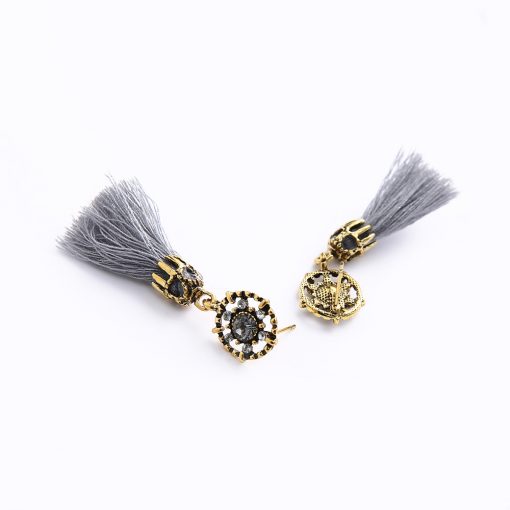 Retro exaggerated flash diamond flower earrings Europe and America tassels drop ear jewelry wholesale YHY-063