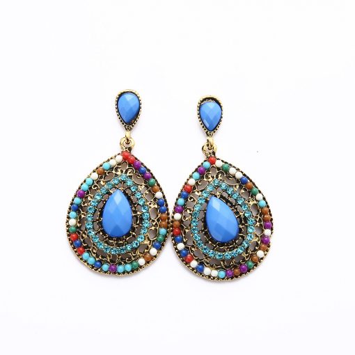 Explosion earrings Europe and the United States original single ear drop bohemian water drops earrings rice beads wholesale YHY-047