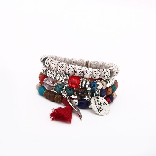 European and American big bohemian national wind wings tassel multi-layer bracelet New Bodhi bracelet YWHY-020