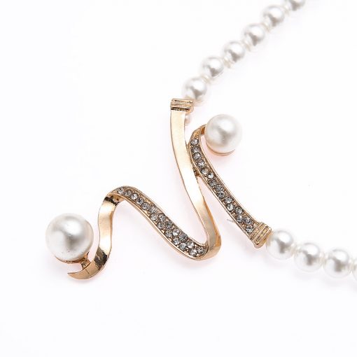 Explosive models of pearl and diamond necklace earrings pendant 2 piece set jewelry set Bridal jewelry YHY-025