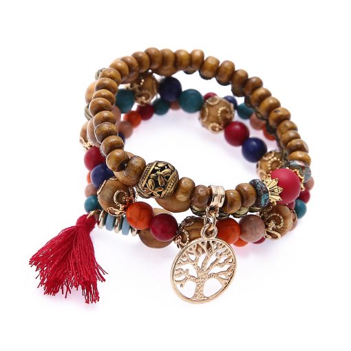 tassel multi-layer bracelet jewelry handmade turquoise tree versatile temperament bracelet yhy-074