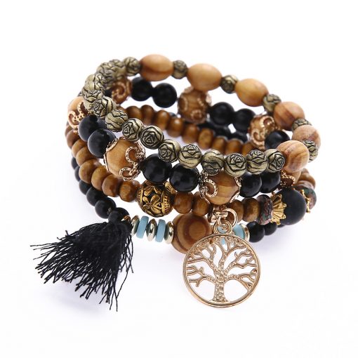 tassel multi-layer bracelet jewelry handmade turquoise tree versatile temperament bracelet yhy-074