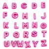 8 mm enamel hot pink letters for 8 mm belts, steel belts.