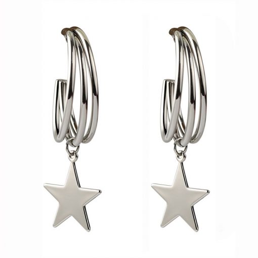 Sterling silver needle star earrings wild five-pointed star earrings new net red earrings original YLX-003