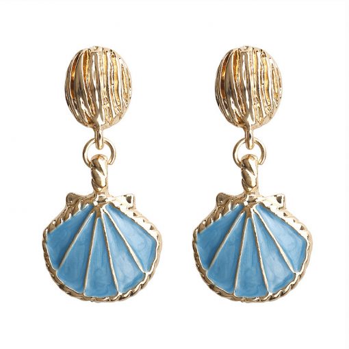 Plus protection color retro marine style shell earrings Factory direct spot wholesale YLX-009