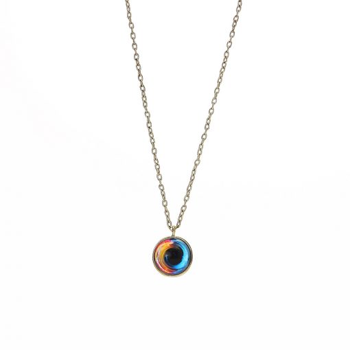 Hot sale double-sided spherical universe couple necklace diy dream star gemstone pendant jewelry Color mixing YHY-104