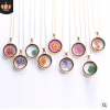 Korean version of the round pendant colorful specimens diy locket dried flower necklace factory direct supply  Mixed batch yyh-001