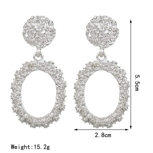 Ms. Europe and the United States retro style metal pattern oval earrings literary temperament court wind earrings wholesale YLX-068