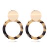 New Ear Jewelry Fashion Metal Sequins Acrylic Circle Stud Earrings YLX-042
