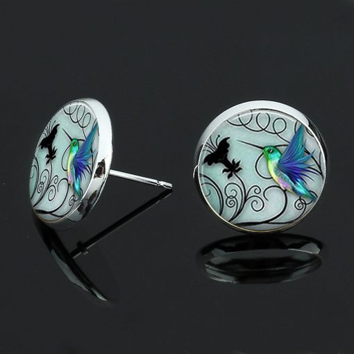 Hummingbird Time Gemstone Series Set Stud Earrings Bracelet Necklace Keychain YFT-101