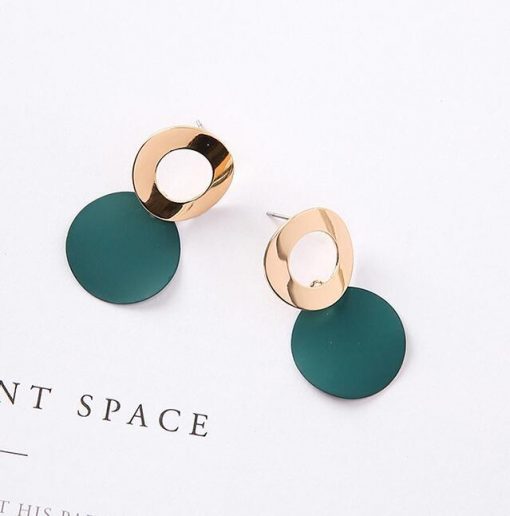Japan and South Korea popular simple curved round geometry earrings Temperament simple hollow ring earrings YLX-053
