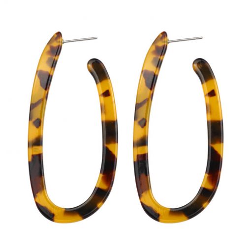 Fashion exaggerated European and American style trend ear jewelry Hot sale acetic acid sheet U-shaped leopard print earrings female YLX-030