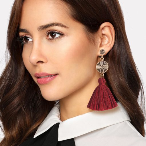 Bohemian new popular earrings fashion retro long tassel earrings long multicolor earrings YLX-033