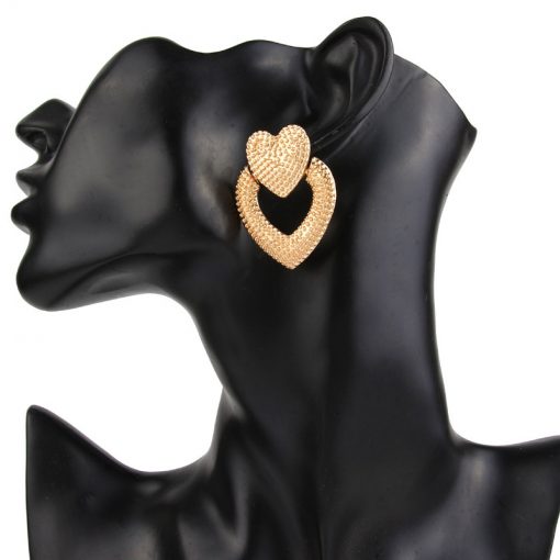 Europe and America heart-shaped  earrings Personality alloy retro wind hollow earrings female ylx-071