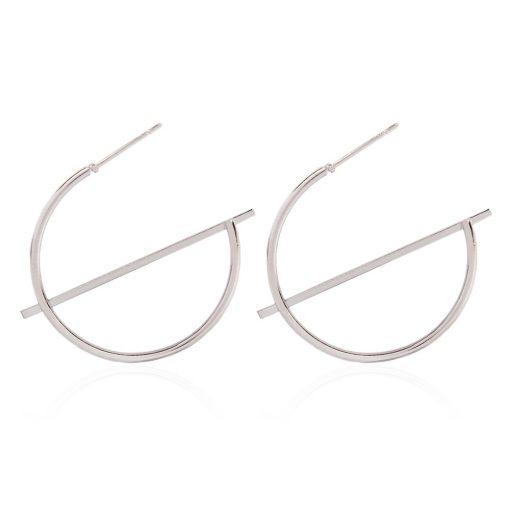 Retro fashion OL wind geometry semicircular ear ring alloy metal C-shaped earrings YLX-115