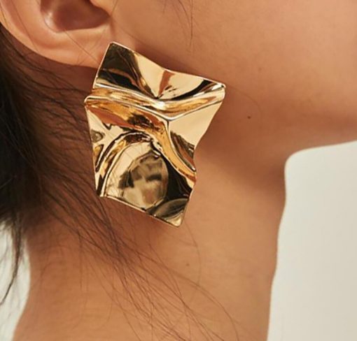 Women’s Creative Personality Tide Earrings Geometric Irregular Mirror Temperament Big Stud Earrings YLX-063