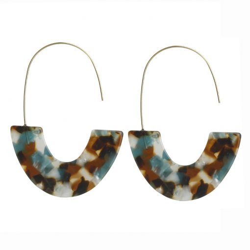Women’s European and American Earrings New Leopard Acrylic Acrylic Sheet U-shaped Earrings YLX-014