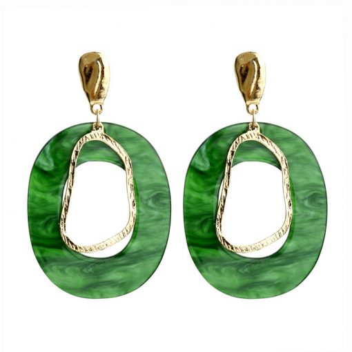 Simple style acrylic resin geometric earrings temperament metal irregular earrings earrings YLX-022