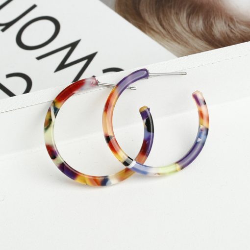 Retro wild earrings Korean fashion simple hipster colorful resin earrings Mixed color YHX-019
