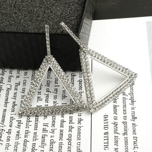 Europe and the United States Korea exaggerated earrings explosion models personality geometric triangle diamond earrings YLX-090