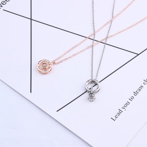 100 languages express I love you necklace 100 kinds of love projection pendant clavicle chain accessories YNS-001