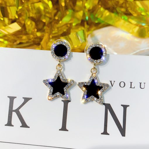 Diamond stud earrings five-pointed star small fresh and simple earrings temperament ladies Korea Dongdaemun earrings  YLX-075