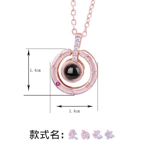 100 languages express I love you necklace 100 kinds of love projection pendant clavicle chain accessories YNS-001