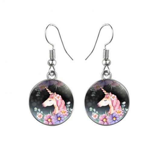 Time Gem Unicorn Earrings Cartoon Pony Mixed Batch YFT-114