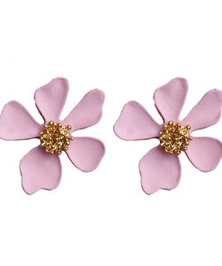 Korean version of the new small fresh color five-petal small flower earrings small daisy flower earrings YLX-097