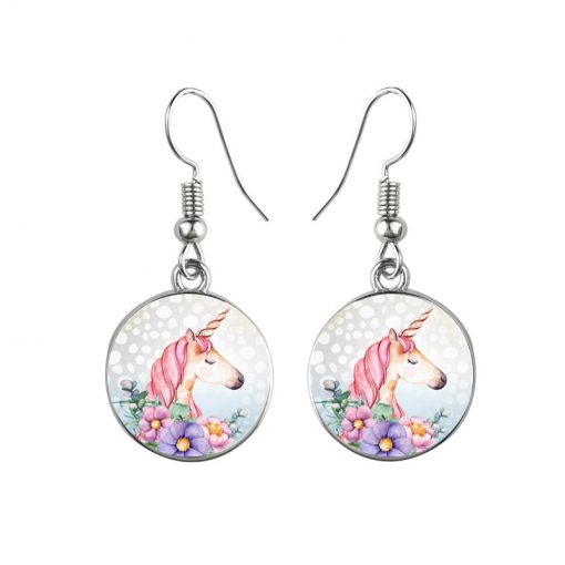 Time Gem Unicorn Earrings Cartoon Pony Mixed Batch YFT-114