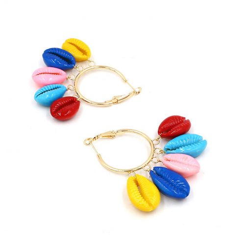 Hot earrings Bohemian exotic artificial color shell earrings Factory direct YLX-122