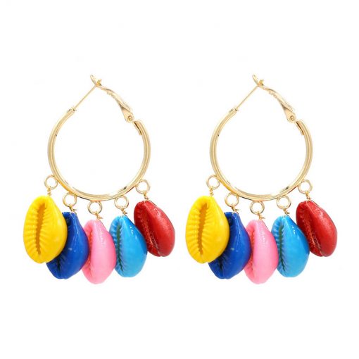 Hot earrings Bohemian exotic artificial color shell earrings Factory direct YLX-122