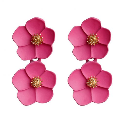 Korean fashion temperament earrings Romantic multicolor flower earrings Mixed color ylx-125