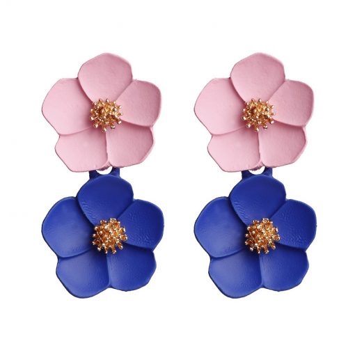 Korean fashion temperament earrings Romantic multicolor flower earrings Mixed color ylx-125