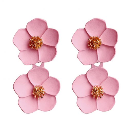 Korean fashion temperament earrings Romantic multicolor flower earrings Mixed color ylx-125