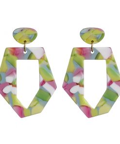 Factory direct acetic acid plate earrings fresh geometric personality simple fashion women earrings YLX-113