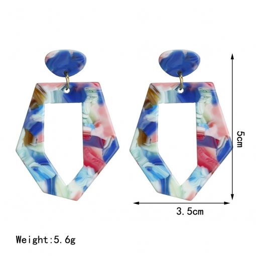 Factory direct acetic acid plate earrings fresh geometric personality simple fashion women earrings YLX-113