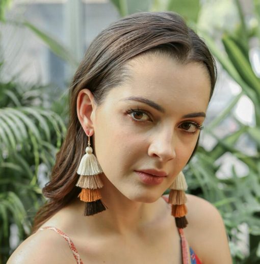 Hypoallergenic Bohemian fashion handmade long multi-layer tassel earrings European and American earrings wholesale female jewelry YKX-064